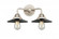 Railroad - 2 Light - 16 inch - Polished Nickel - Bath Vanity Light (3442|288-2W-PN-M6-BK)