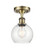 Athens - 1 Light - 6 inch - Antique Brass - Semi-Flush Mount (3442|516-1C-AB-G124-6-LED)