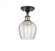 Norfolk - 1 Light - 6 inch - Black Antique Brass - Semi-Flush Mount (3442|516-1C-BAB-G462-6)