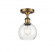 Athens - 1 Light - 6 inch - Brushed Brass - Semi-Flush Mount (3442|516-1C-BB-G124-6)