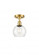 Athens - 1 Light - 6 inch - Satin Gold - Semi-Flush Mount (3442|516-1C-SG-G122-6)