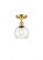 Athens - 1 Light - 6 inch - Satin Gold - Semi-Flush Mount (3442|516-1C-SG-G124-6-LED)