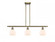Athens - 3 Light - 36 inch - Antique Brass - Stem hung - Island Light (3442|516-3I-AB-G121-6)