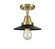 Railroad - 1 Light - 8 inch - Antique Brass - Semi-Flush Mount (3442|447-1C-AB-M6-LED)