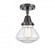 Olean - 1 Light - 7 inch - Matte Black - Semi-Flush Mount (3442|447-1C-BK-G322)