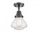 Olean - 1 Light - 7 inch - Matte Black - Semi-Flush Mount (3442|447-1C-BK-G324)
