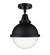 Hampden - 1 Light - 9 inch - Matte Black - Semi-Flush Mount (3442|447-1C-BK-HFS-84-BK-LED)