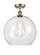 Athens - 1 Light - 14 inch - Antique Brass - Semi-Flush Mount (3442|516-1C-AB-G122-14-LED)