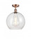 Athens - 1 Light - 12 inch - Antique Copper - Semi-Flush Mount (3442|516-1C-AC-G124-12-LED)