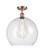 Athens - 1 Light - 14 inch - Antique Copper - Semi-Flush Mount (3442|516-1C-AC-G124-14-LED)