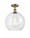Athens - 1 Light - 12 inch - Brushed Brass - Semi-Flush Mount (3442|516-1C-BB-G122-12)
