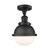 Hampden - 1 Light - 7 inch - Matte Black - Semi-Flush Mount (3442|517-1CH-BK-HFS-61-BK-LED)