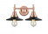 Railroad - 2 Light - 17 inch - Antique Copper - Bath Vanity Light (3442|447-2W-AC-M6-BK-LED)