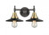 Railroad - 2 Light - 17 inch - Black Antique Brass - Bath Vanity Light (3442|447-2W-BAB-M6-BK-LED)
