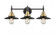 Railroad - 3 Light - 26 inch - Black Antique Brass - Bath Vanity Light (3442|447-3W-BAB-M6-BK-LED)