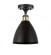 Bristol - 1 Light - 8 inch - Black Antique Brass - Semi-Flush Mount (3442|516-1C-BAB-MBD-75-BK-LED)