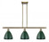 Plymouth - 3 Light - 36 inch - Antique Brass - Stem hung - Island Light (3442|516-3I-AB-MBD-75-GR)
