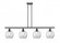 Athens - 4 Light - 48 inch - Matte Black - Cord hung - Island Light (3442|516-4I-BK-G122-8-LED)