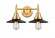 Railroad - 2 Light - 17 inch - Satin Gold - Bath Vanity Light (3442|447-2W-SG-M6-BK)