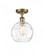 Athens Water Glass - 1 Light - 8 inch - Brushed Brass - Semi-Flush Mount (3442|516-1C-BB-G1215-8-LED)