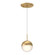 Pluto 4-in Brushed Gold Dimmable LED Pendant (461|402801BG-LED)