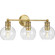 Hansford Collection Three-Light Vintage Brass Clear Glass Farmhouse Bath Vanity Light (149|P300051-163)