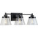 Hinton Collection Three-Light Matte Black Clear Seeded Glass Farmhouse Bath Vanity Light (149|P300350-31M)