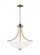 Geary traditional indoor dimmable medium 3-light pendant in satin brass with a satin etched glass sh (38|6616503-848)