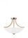 Geary traditional indoor dimmable LED medium 3-light semi-flush convertible pendant in satin brass f (38|7716503EN3-848)