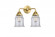 Canton - 2 Light - 14 inch - Satin Gold - Bath Vanity Light (3442|288-2W-SG-G182-LED)