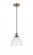 Bristol - 1 Light - 8 inch - Antique Copper - Cord hung - Mini Pendant (3442|516-1P-AC-GBD-754-LED)
