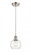 Athens - 1 Light - 6 inch - Brushed Satin Nickel - Cord hung - Mini Pendant (3442|516-1P-SN-G122-6)