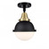Hampden - 1 Light - 7 inch - Black Antique Brass - Flush Mount (3442|447-1C-BAB-HFS-61-BK-LED)
