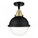 Hampden - 1 Light - 9 inch - Black Antique Brass - Flush Mount (3442|447-1C-BAB-HFS-82-BK-LED)
