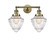 Bullet - 2 Light - 18 inch - Antique Brass - Adjustable Bath Vanity Light (3442|208-AB-G664-7-LED)