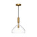 Belleview 12-in Aged Gold/Clear Glass 1 Light Socket Pendant (7713|PD532312AGCL)
