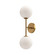 Cassia 6-in Aged Gold/Opal Matte Glass 2 Lights Damp-Rated Wall/Vanity Light (7713|WV549220AGOP)