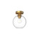 Castilla 8-in Aged Gold/Clear Glass 1 Light Flush Mount (7713|FM506108AGCL)
