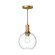 Castilla 8-in Aged Gold/Clear Glass 1 Light Pendant (7713|PD506108AGCL)