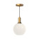 Castilla 8-in Aged Gold/Opal Matte Glass 1 Light Socket Pendant (7713|PD506108AGOP)