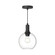 Castilla 8-in Clear Glass/Matte Black 1 Light Socket Pendant (7713|PD506108MBCL)