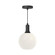Castilla 8-in Matte Black/Opal Matte Glass 1 Light Pendant (7713|PD506108MBOP)