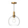 Castilla 10-in Aged Gold/Clear Glass 1 Light Socket Pendant (7713|PD506210AGCL)