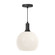 Castilla 10-in Matte Black/Opal Matte Glass 1 Light Socket Pendant (7713|PD506210MBOP)