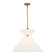 Chapelle 22-in Aged Gold/White Linen 1 Light Socket Pendant (7713|PD543022AGWL)