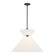 Chapelle 22-in Matte Black/White Linen 1 Light Socket Pendant (7713|PD543022MBWL)