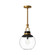 Copperfield 12-in Aged Gold/Clear Glass 1 Light Socket Pendant (7713|PD520512AGCL)
