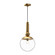 Delilah 10-in Brushed Gold/Clear Glass 1 Light Socket Pendant (7713|PD560510BGCL)