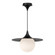 Fuji 16-in Matte Black/Opal Matte Glass 1 Light Pendant (7713|PD525216MBOP)