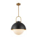 Harper 16-in Matte Black/Opal Matte Glass 1 Light Socket Pendant (7713|PD507216MBOP)